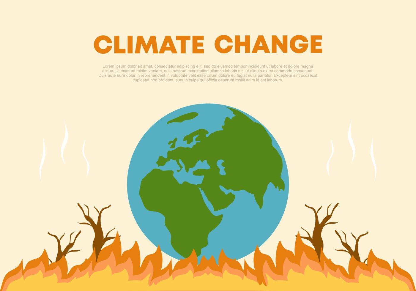 el cambio climático y salvar el fondo del cartel del planeta. vector