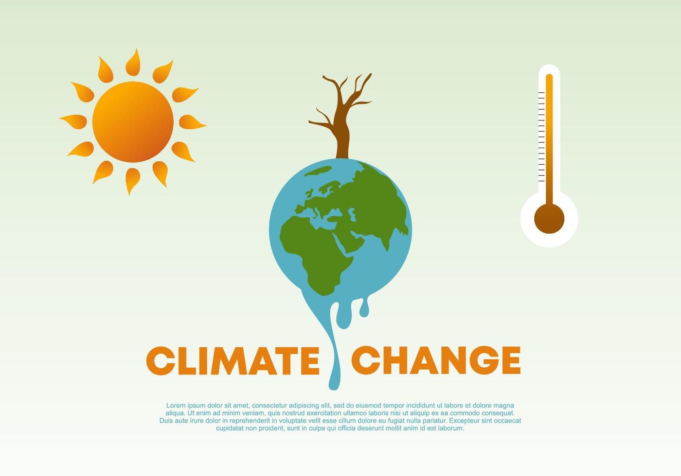 el cambio climático y salvar el fondo del cartel del planeta. vector