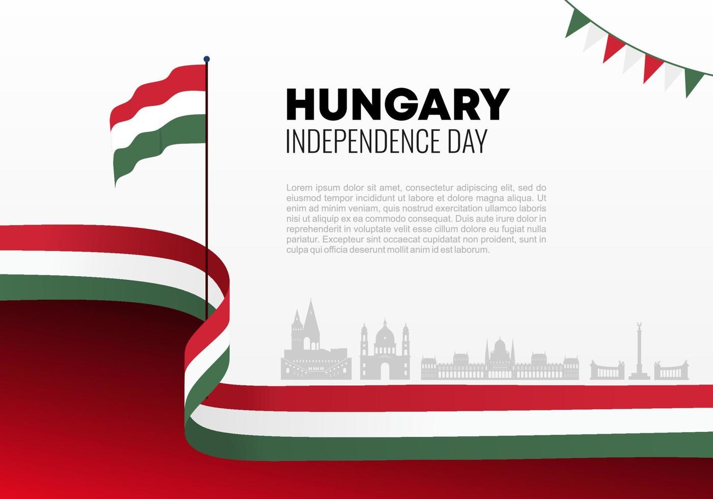 Hungary independence day for national celebration on March 22 vector