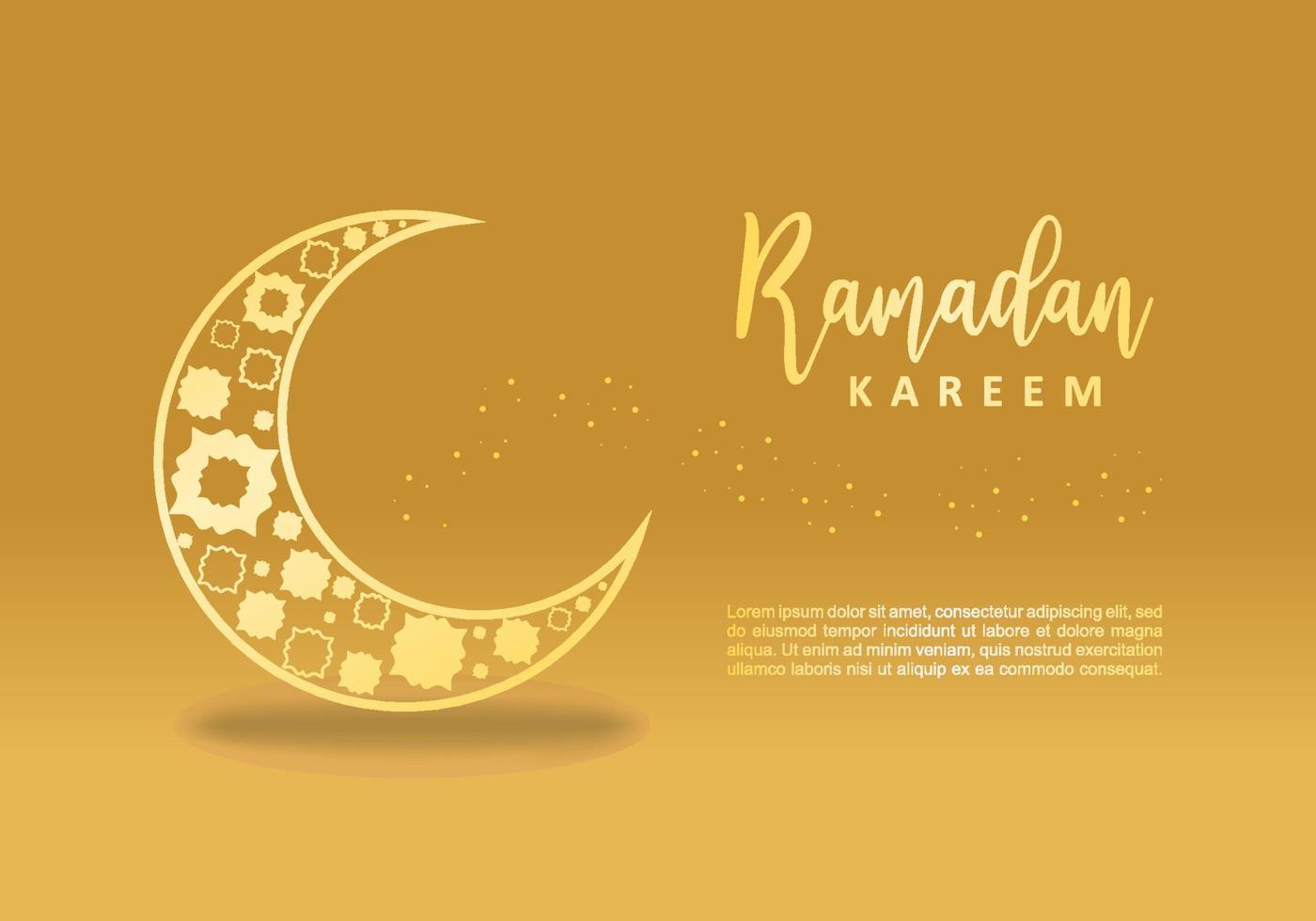 Ramadan Kareem islamic design with islamic ornament in crescent moon vector