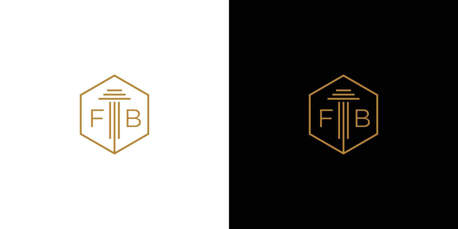 moderno y lujoso diseño de logotipo de iniciales fb 1 vector