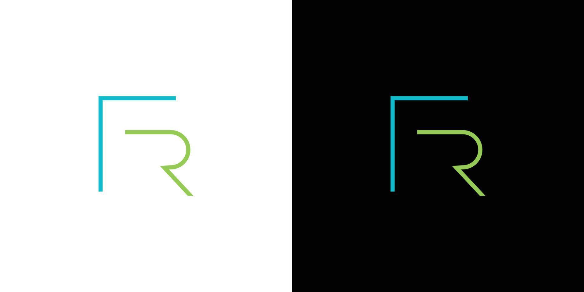 diseño de logotipo de iniciales de letra fr moderno y sofisticado 2 vector