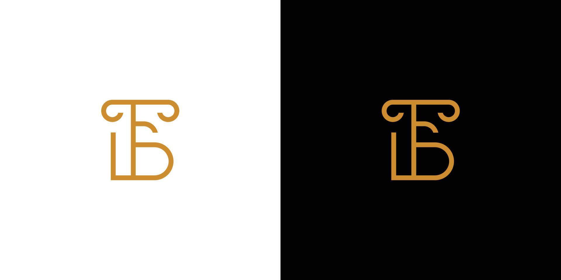diseño de logotipo de iniciales fb moderno y lujoso vector