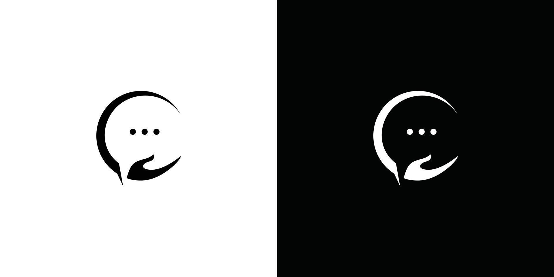 diseño de ilustración de logotipo de mensaje táctil moderno y elegante vector