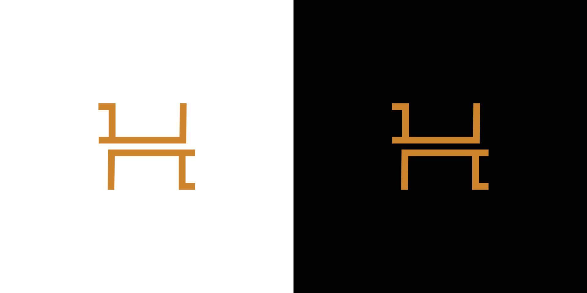 diseño moderno y lujoso del logotipo de las iniciales de la letra h vector