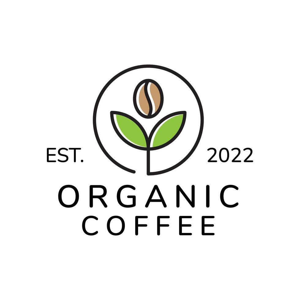 diseño de logotipo de café orgánico vector