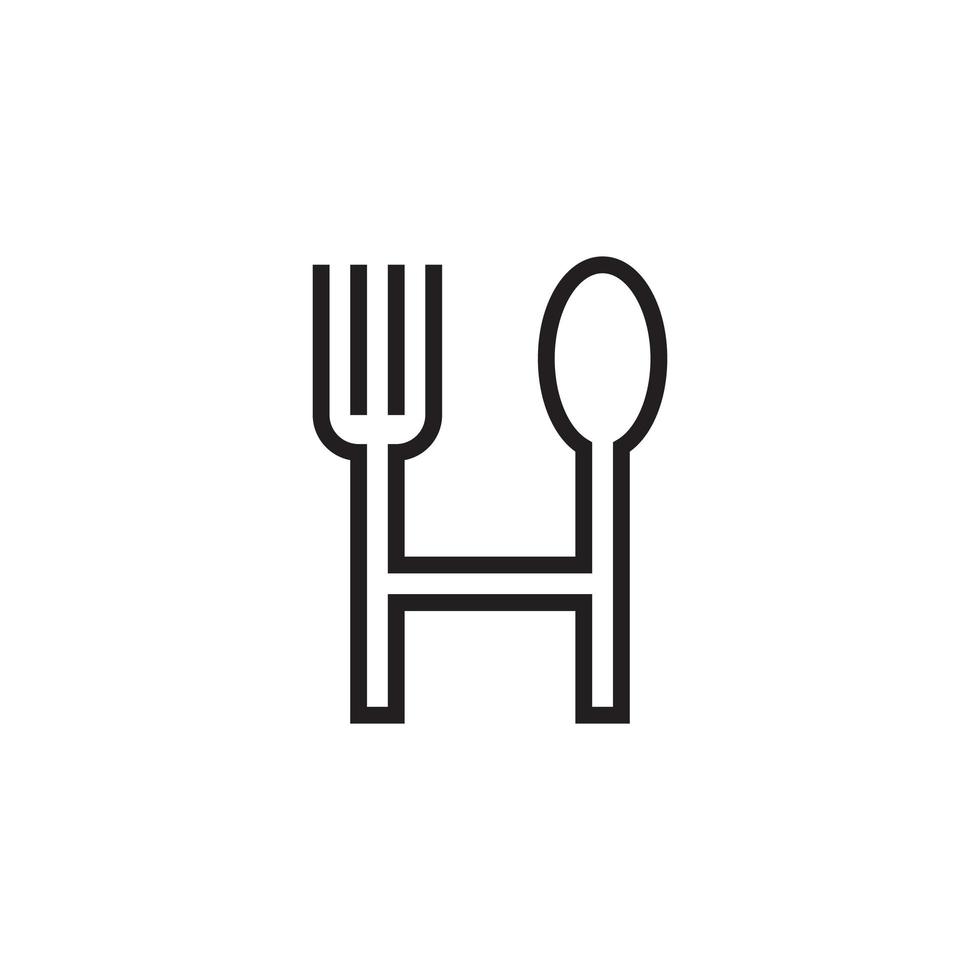 letter H food restaurant logo design vector