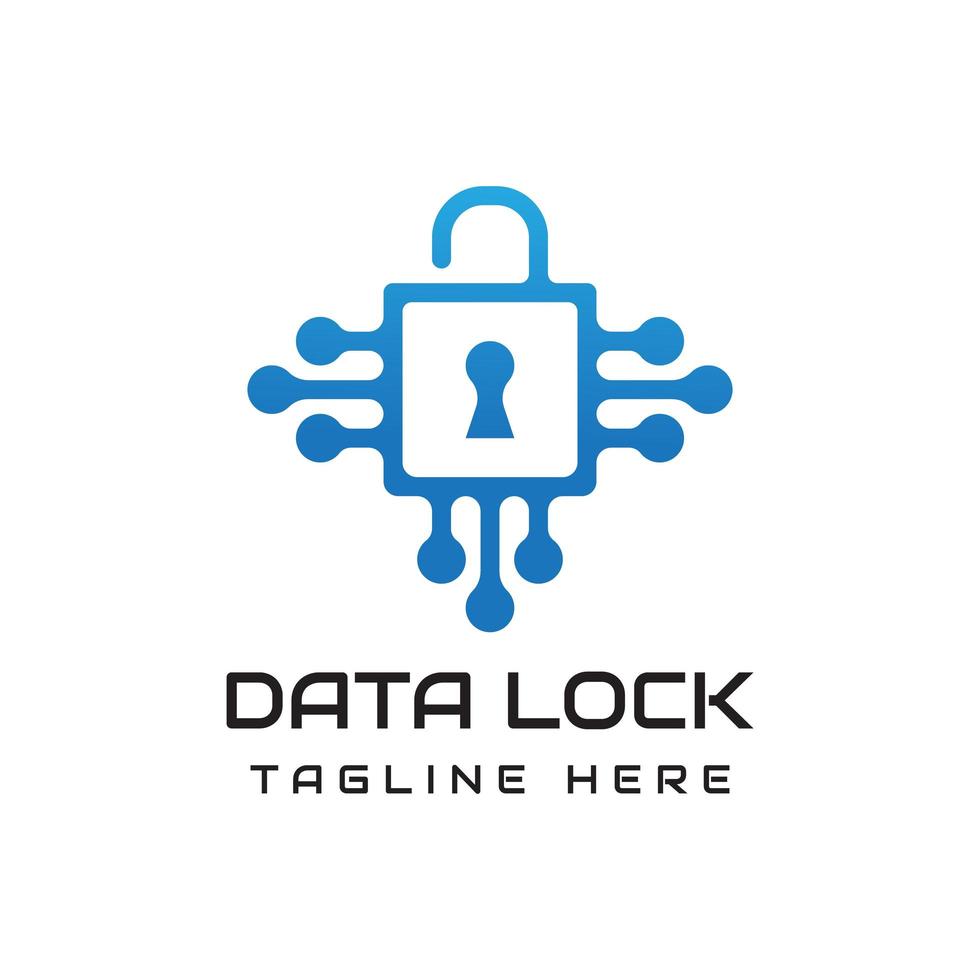 data privacy lock logo design vector