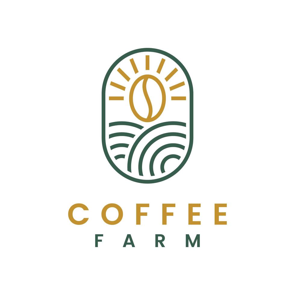 coffee farm line logo design vector