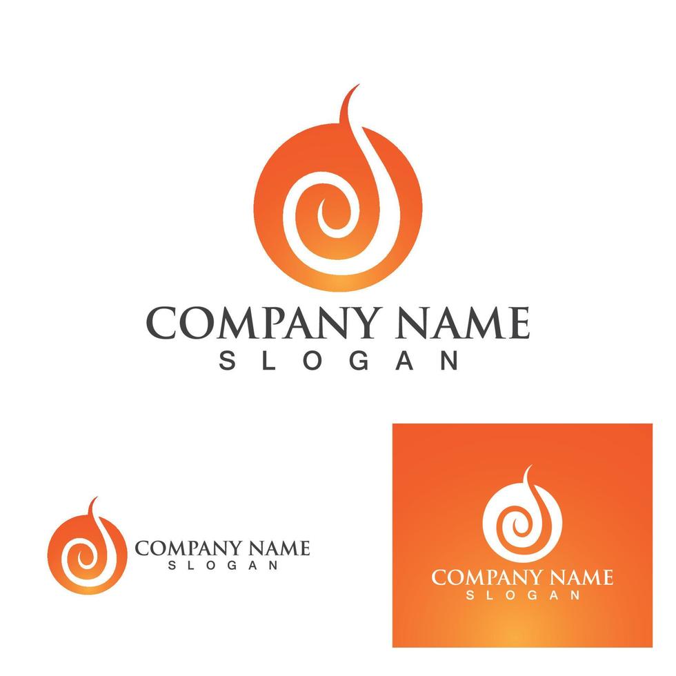 Fire flame nature logo and symbols icons template, vector