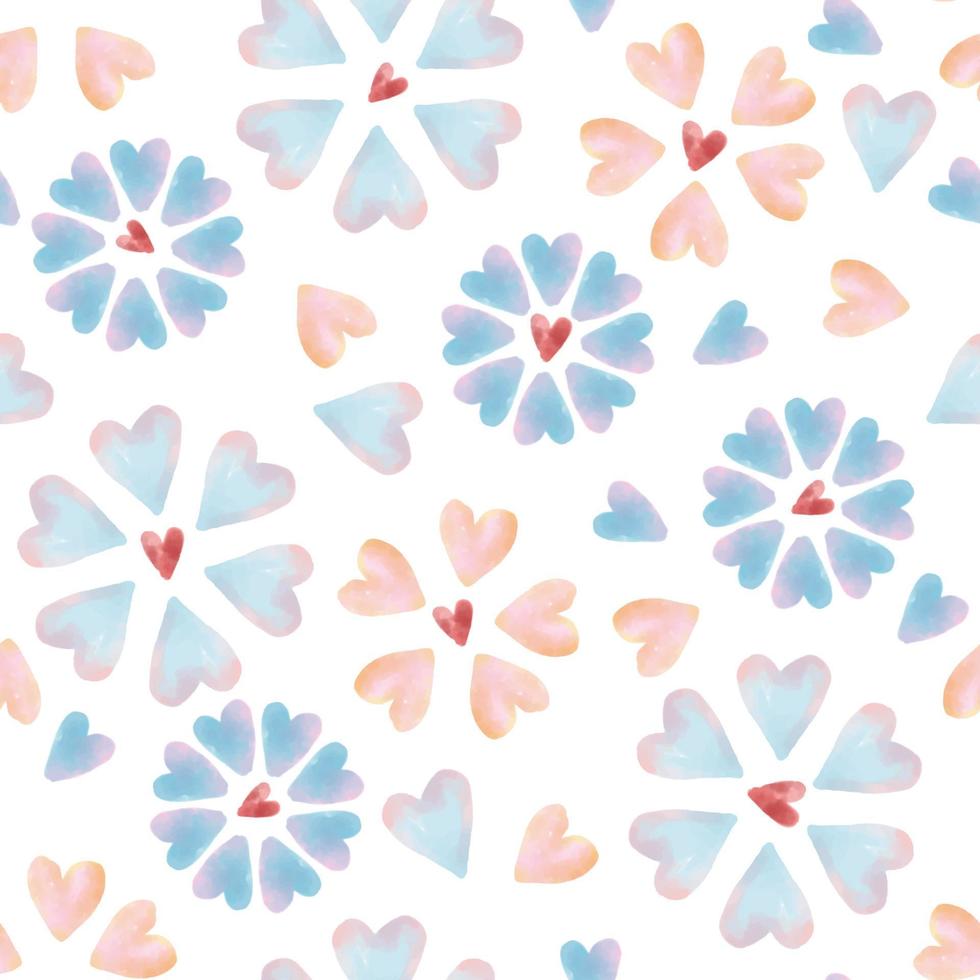 seamless valentine day background with flower from heart shape , greeting card vector