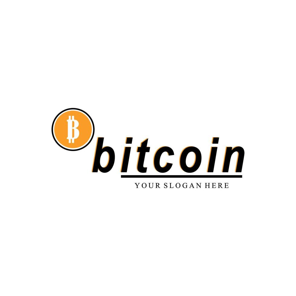 ilustración vectorial de bitcoin, moneda criptográfica, cadena de bloques. se adapta a pegatinas de bitcoin blockchain para web o impresión. logotipo de bitcoin. vector