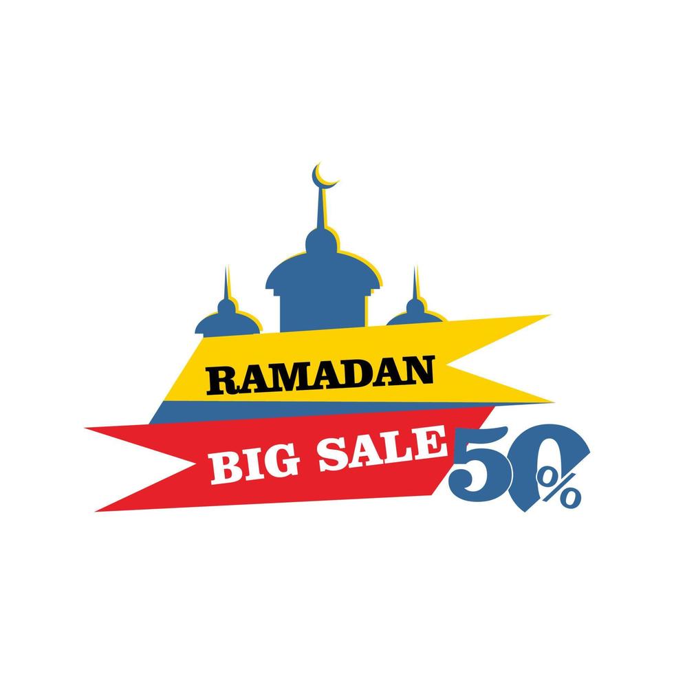 diseño de vector simple ramadan gran descuento