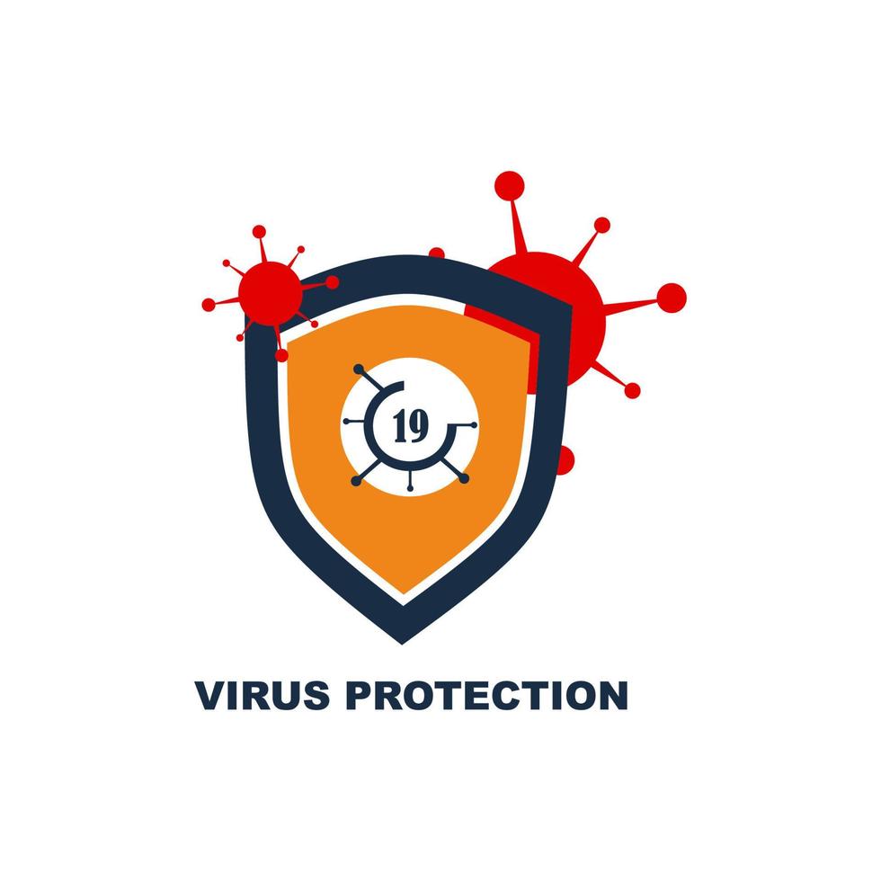 Coronavirus 2019-nCoV Bacteria Icon. Bacteria Protection logo vector. Coronavirus outbreak Stop virus. Isolated vector icon of virus on white background for poster, banner, flyer.