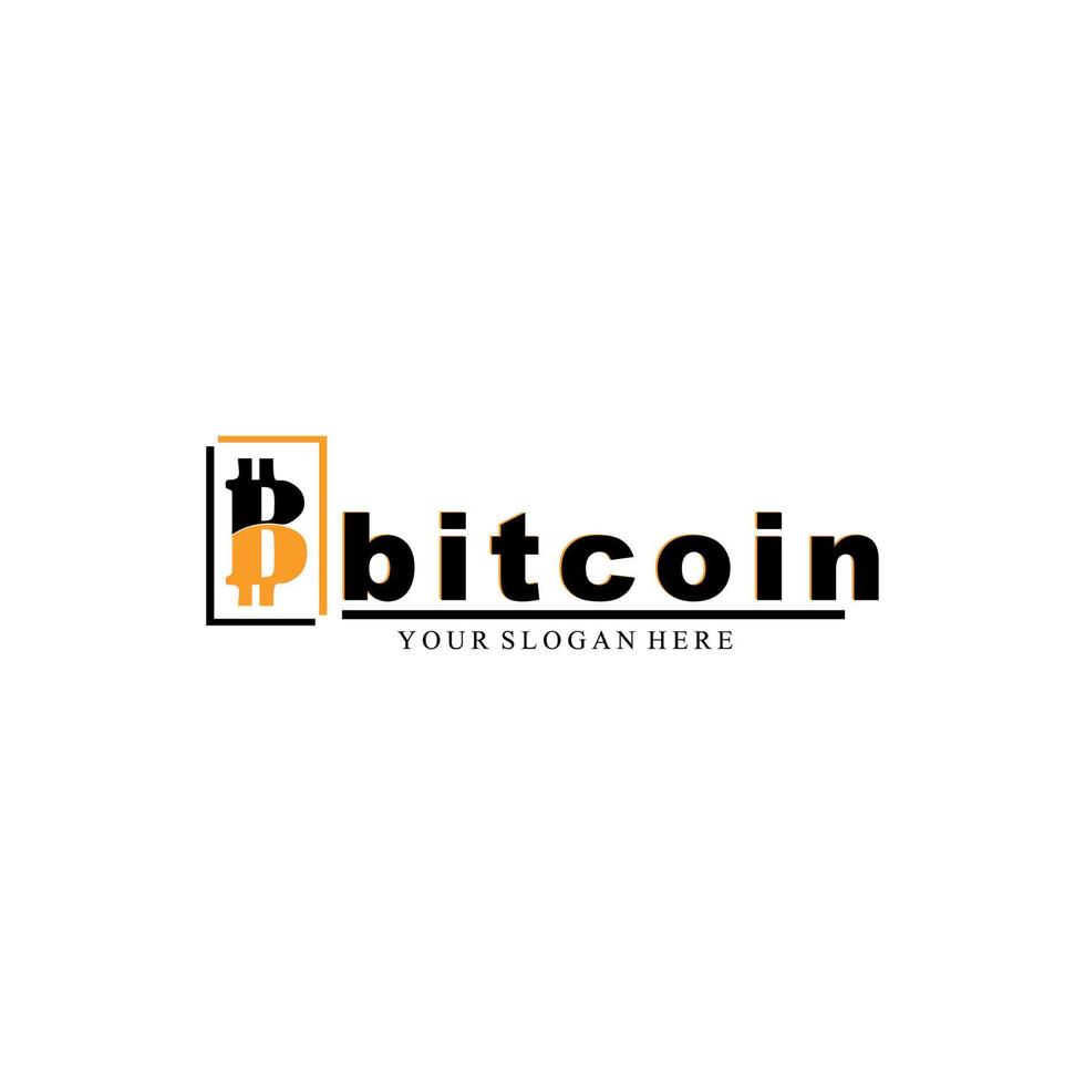 Vector illustration of Bitcoin, crypto currency, blockchain. Fits blockchain bitcoin stickers for web or print. Bitcoin logo.