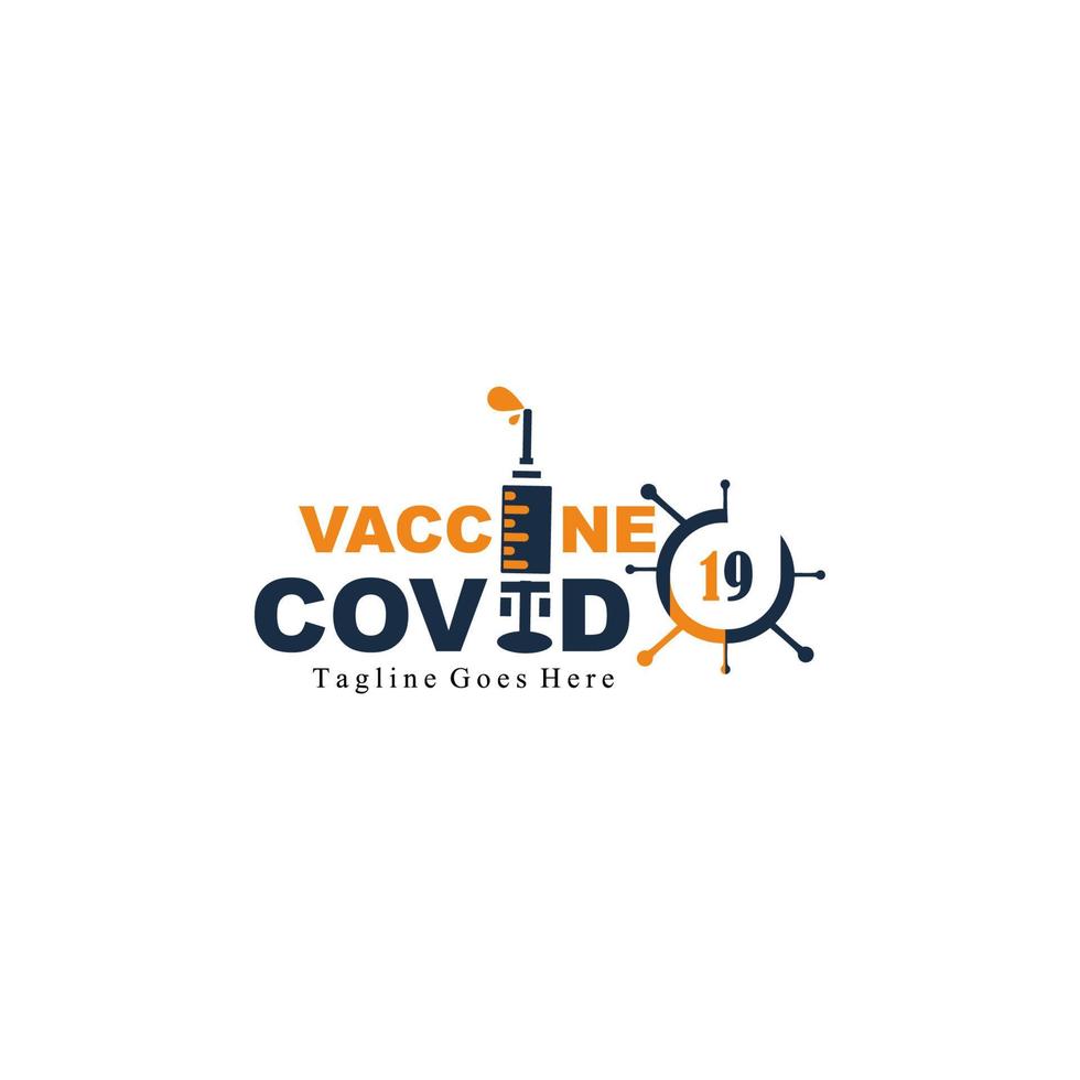 logotipo de jeringa de diseño simple para la vacuna de prevención del virus de la corona vector