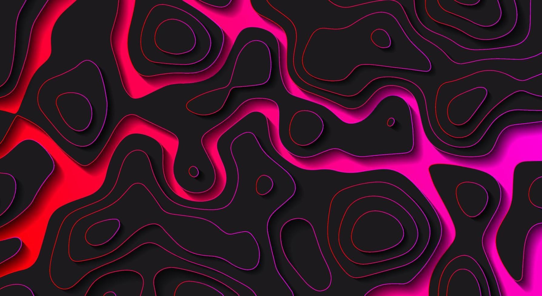 Abstract vector paper cutout background with overlapping  dark and vibrant colored layers.