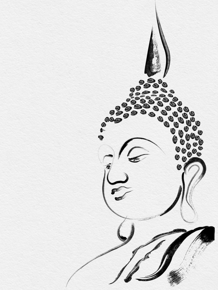 buddha painting brush stroke photo