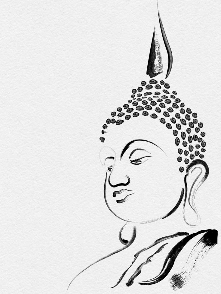 buddha painting brush stroke photo