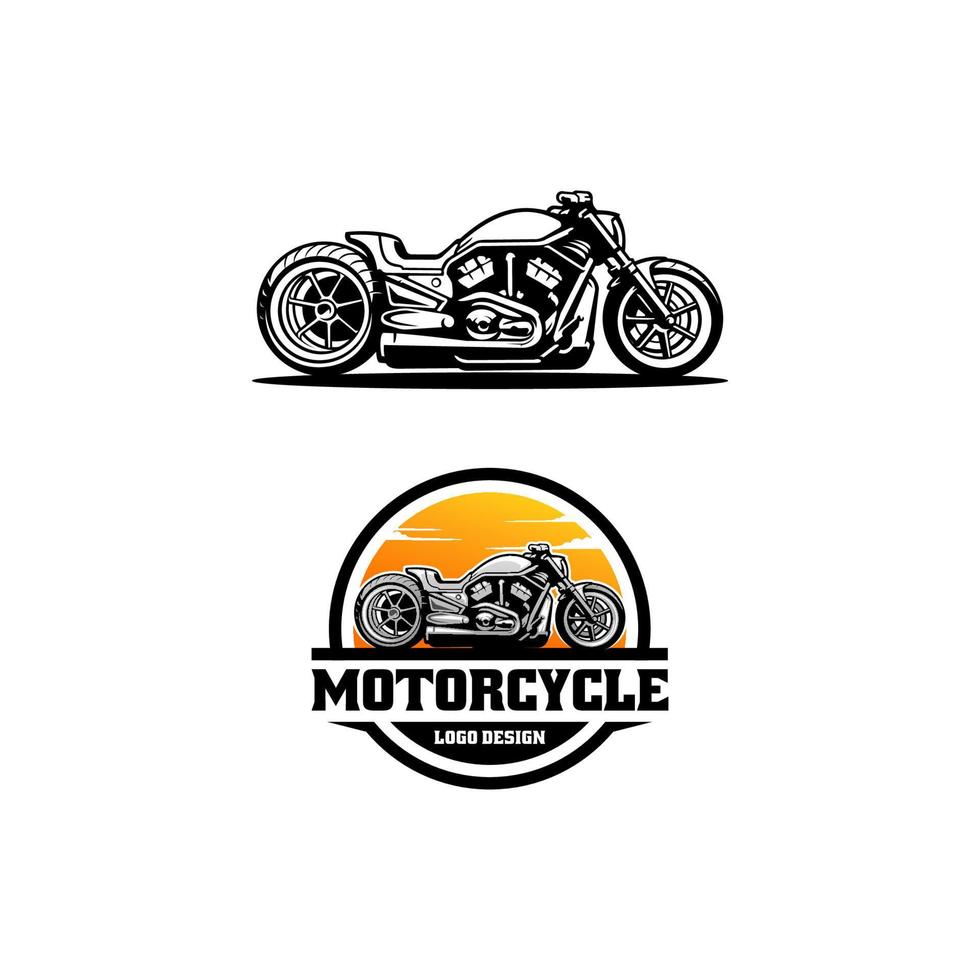 conjunto de moto - chooper - motocicleta logo vector