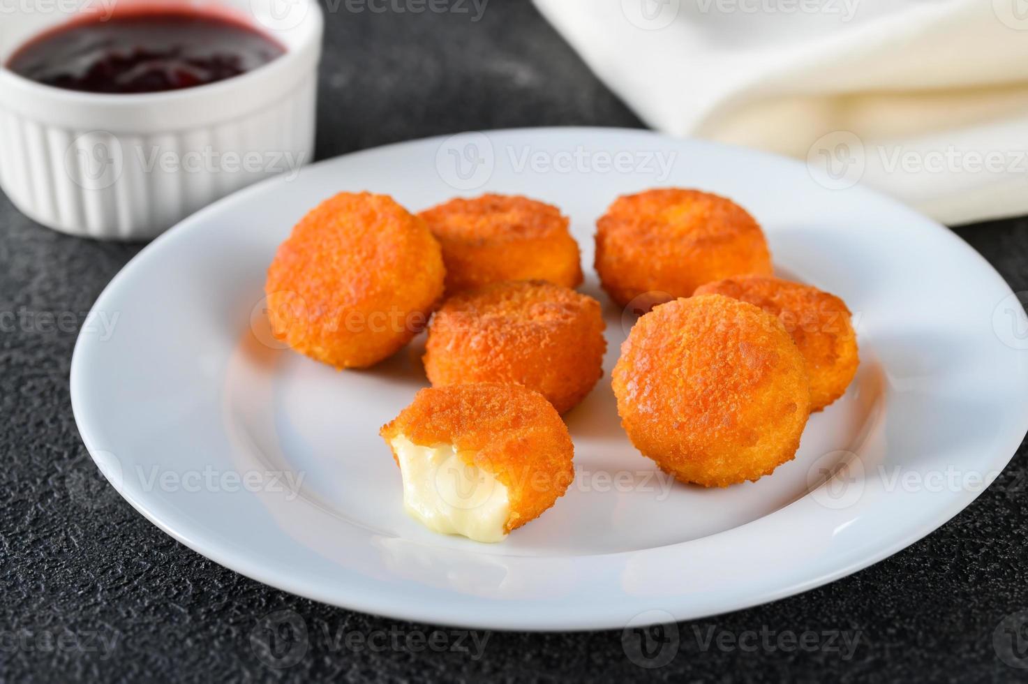 Camembert nuggets closeup photo