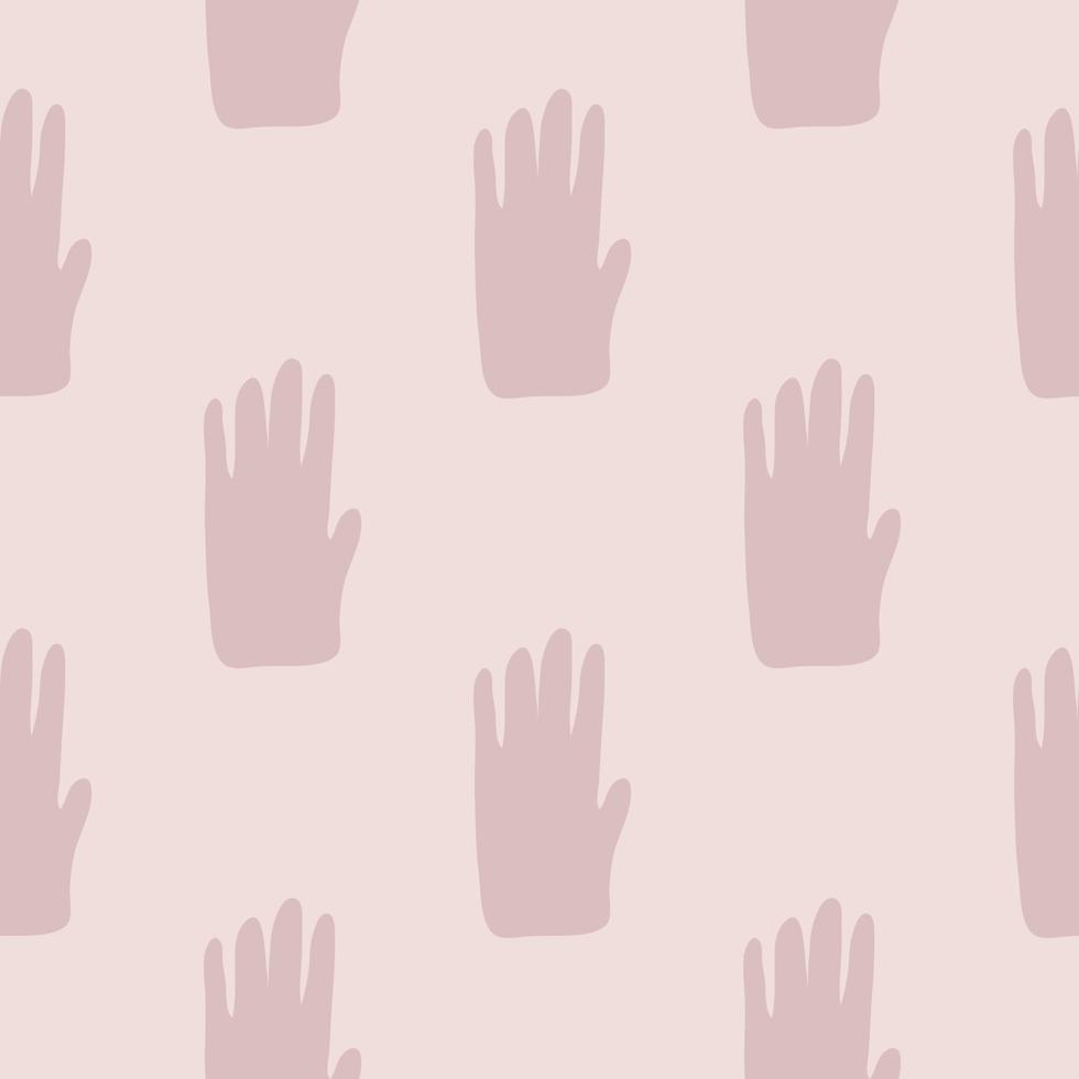 Hand shapes seamless pattern in simple style. Silhouette of a human hand geometric wallpaper. vector