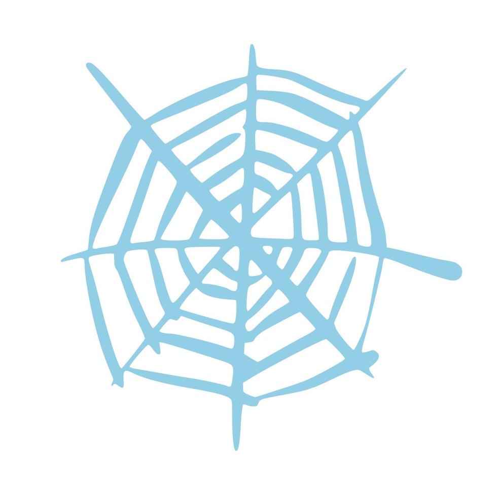 Spider's web isolated on white background. Cartoon cute in style doodle. vector