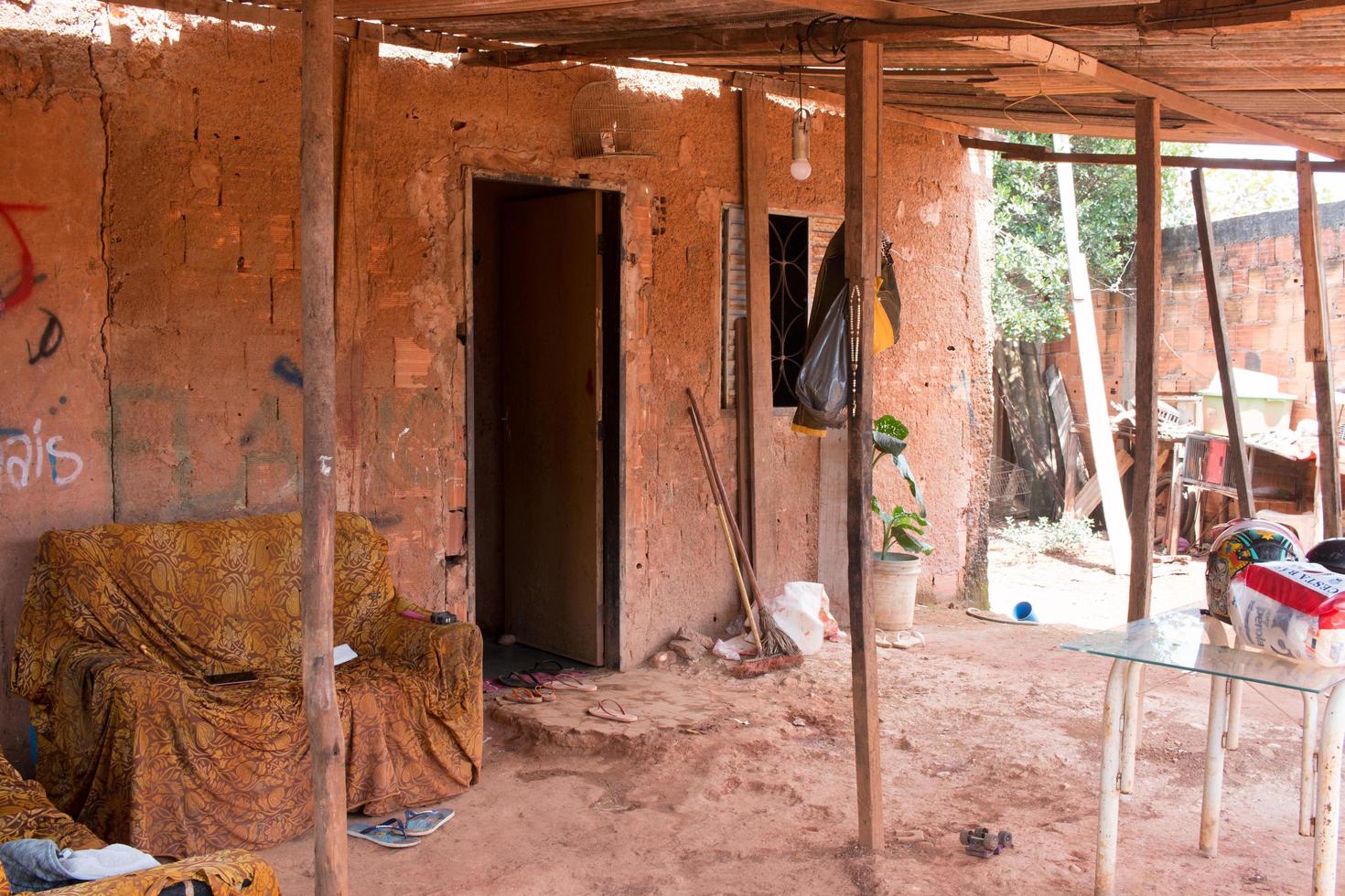 Planaltina Goias, Brazil, February 5, 2022 The Extremely Poor Housing Conditions in the city of Planaltina and throughout Brazil. photo