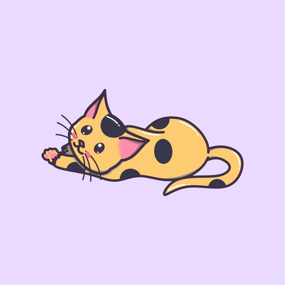 cat illustration vector, sitting cat illustration, sitting cat vector. fit for children's drawing book, cute animal, cute icon, and cute stickers. Free Vector