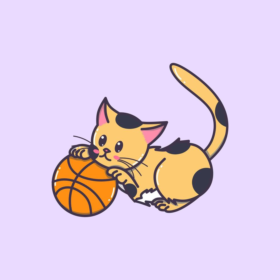 cat illustration vector, sitting cat illustration, sitting cat vector. fit for children's drawing book, cute animal, cute icon, and cute stickers. Free Vector