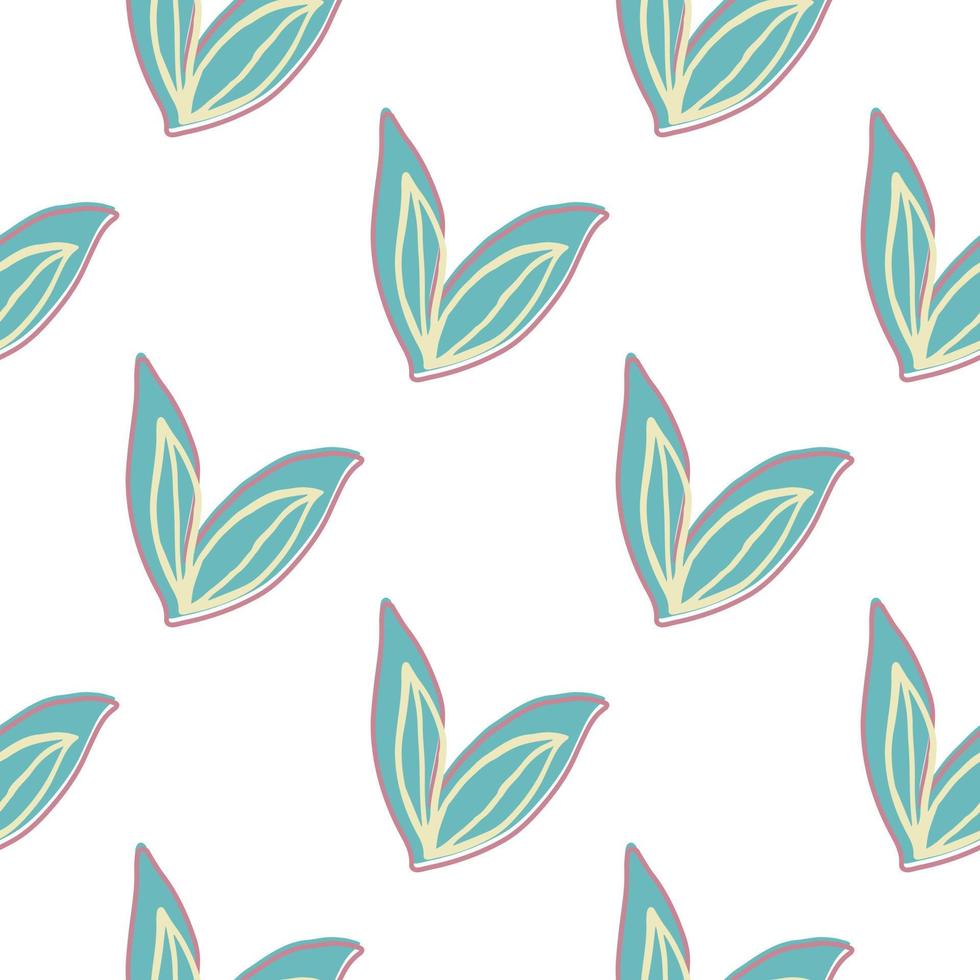 Creative simple leaves seamless pattern on white background. Abstract leaf endless wallpaper. vector