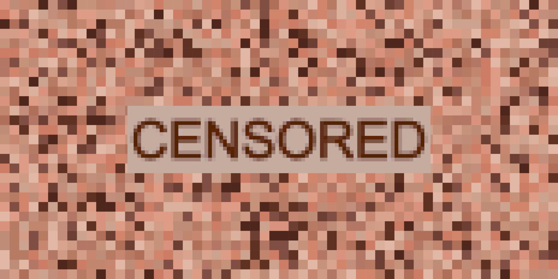 Bar with censor text. Censored blur effect wallpaper. Pixel art texture. Nude skin banner. vector
