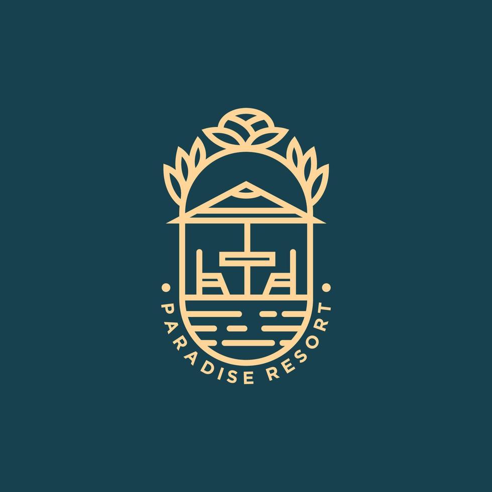 imagen de diseño de icono de logotipo minimalista de paradise resort vector