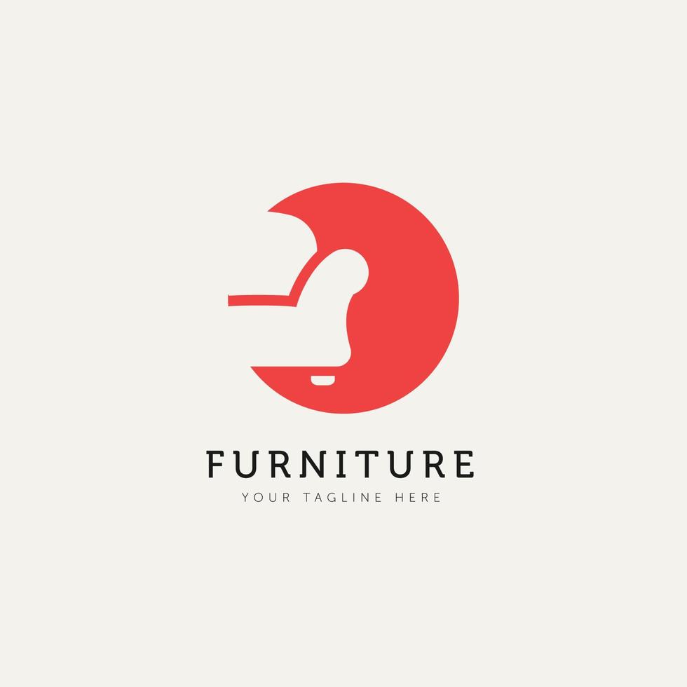 furniture sofa logo icon design vector image