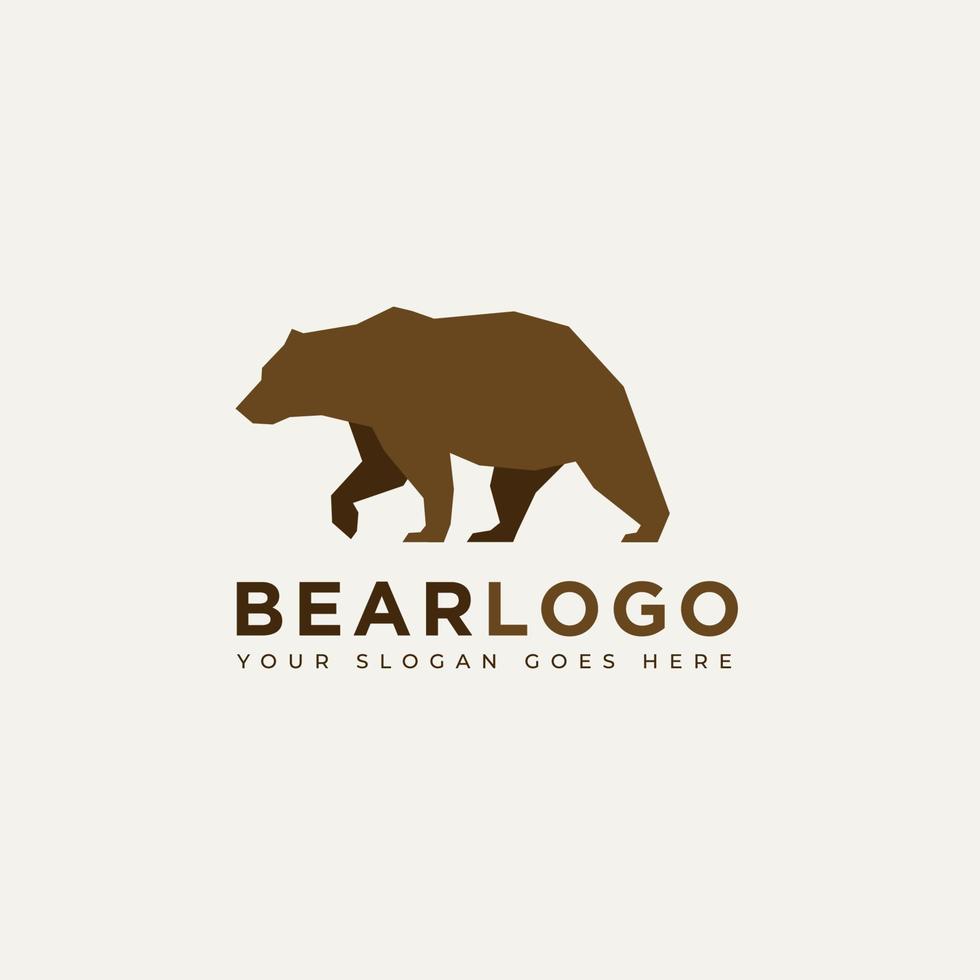 grizzly bear simple logo icon design vector image