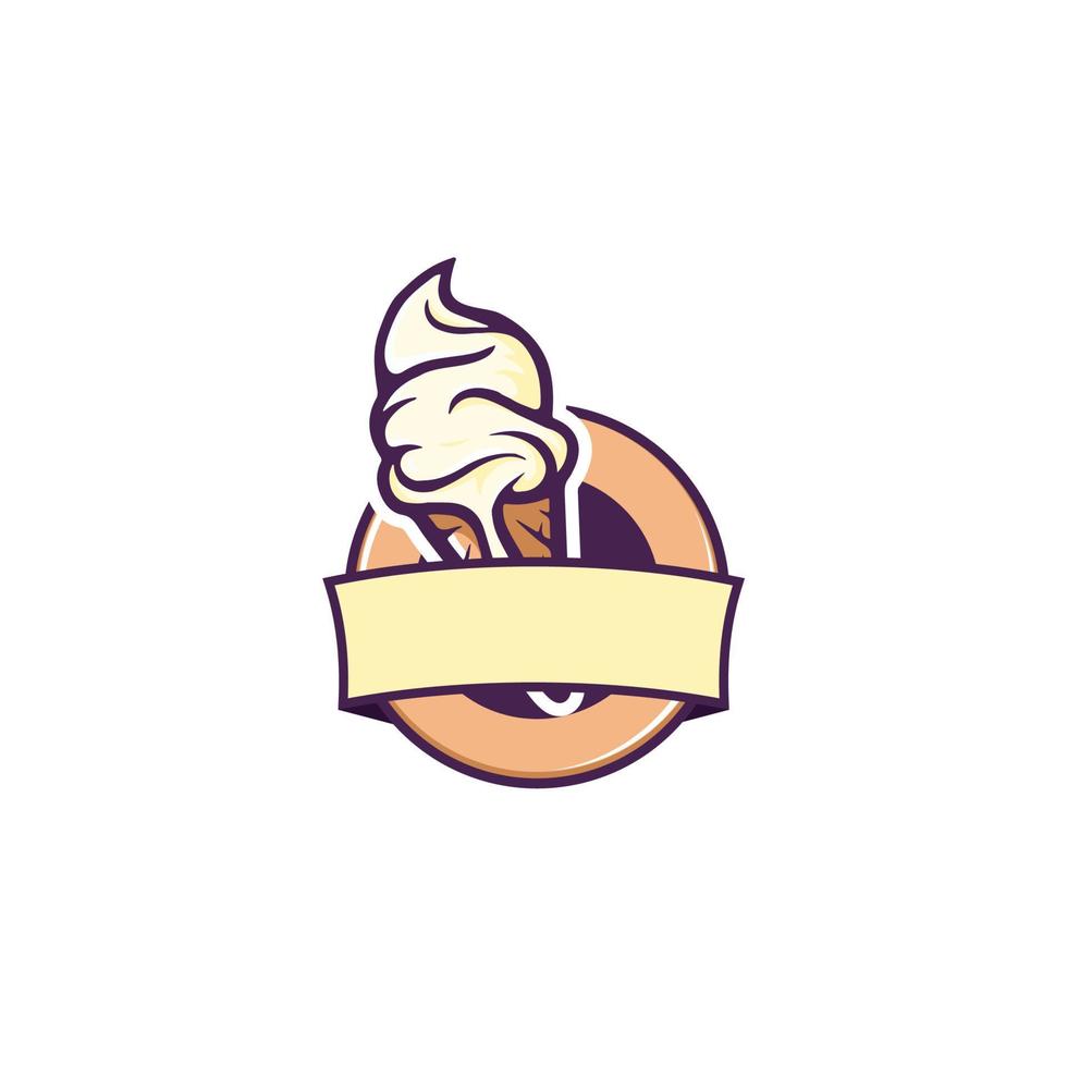 Ice Cream Food Abstract Mark Pictorial Emblem Logo Symbol Iconic Creative Modern Minimal Editable in Vector Format