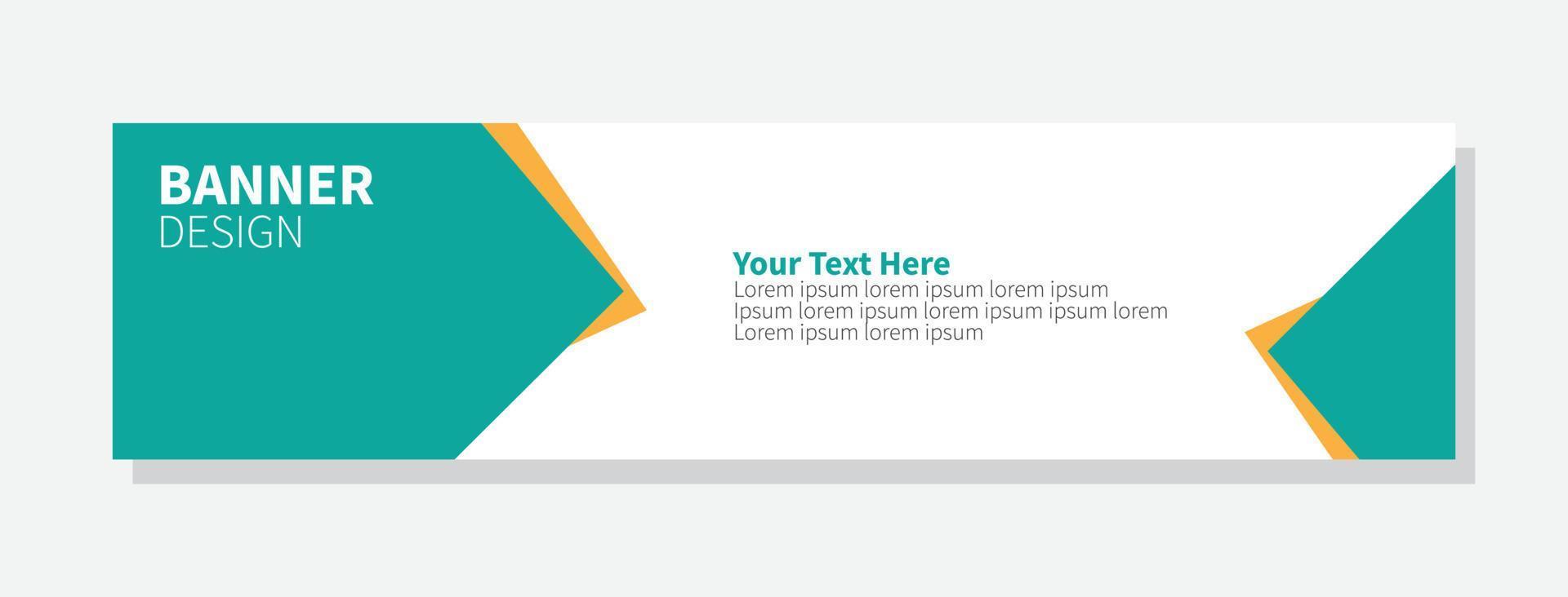 Corporate Banner Design Template. Tosca and Orange color. vector