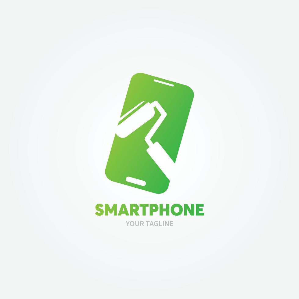 Digital technology logo template. Mobile phone and tablet vector design. Smart gadgets illustration