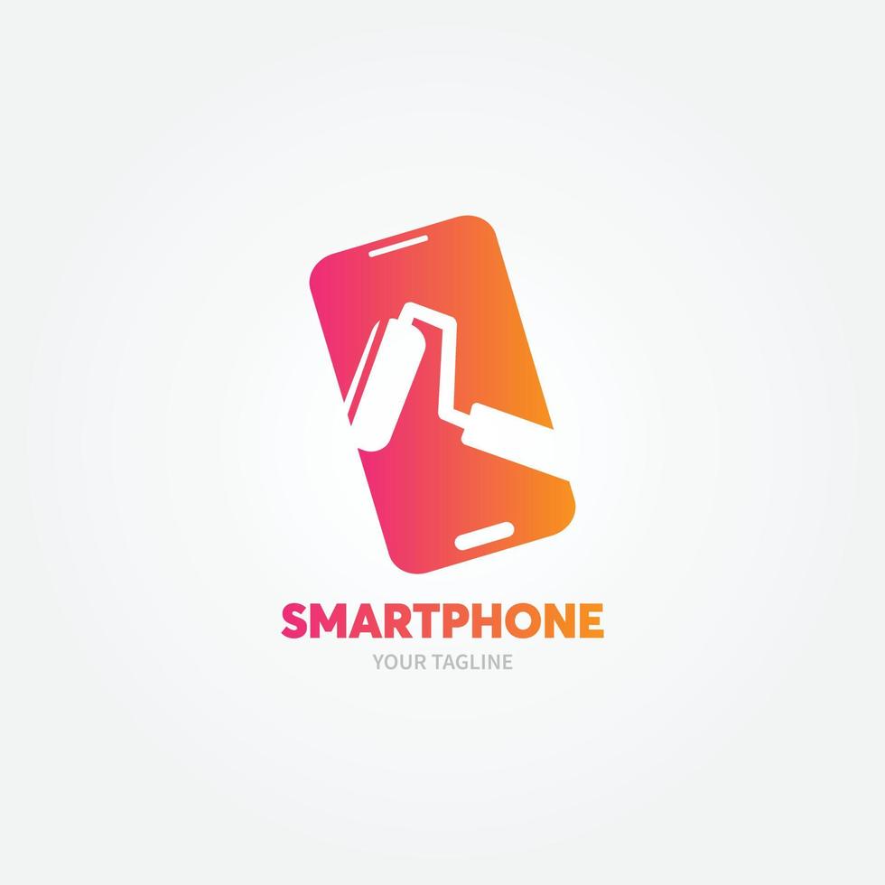 Digital technology logo template. Mobile phone and tablet vector design. Smart gadgets illustration