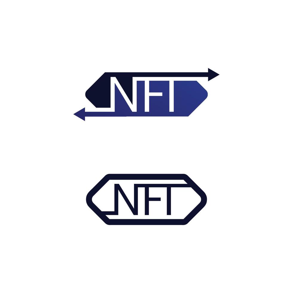 NFT letter and font technology  line icon set Crypto Icon or Logo Business Symbol vector illustration