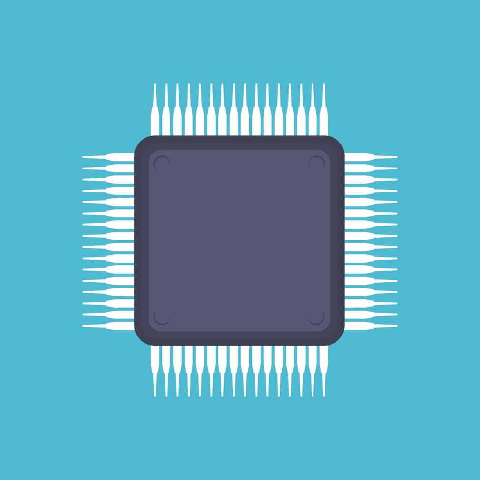 Chip icon, microchip icon. vector