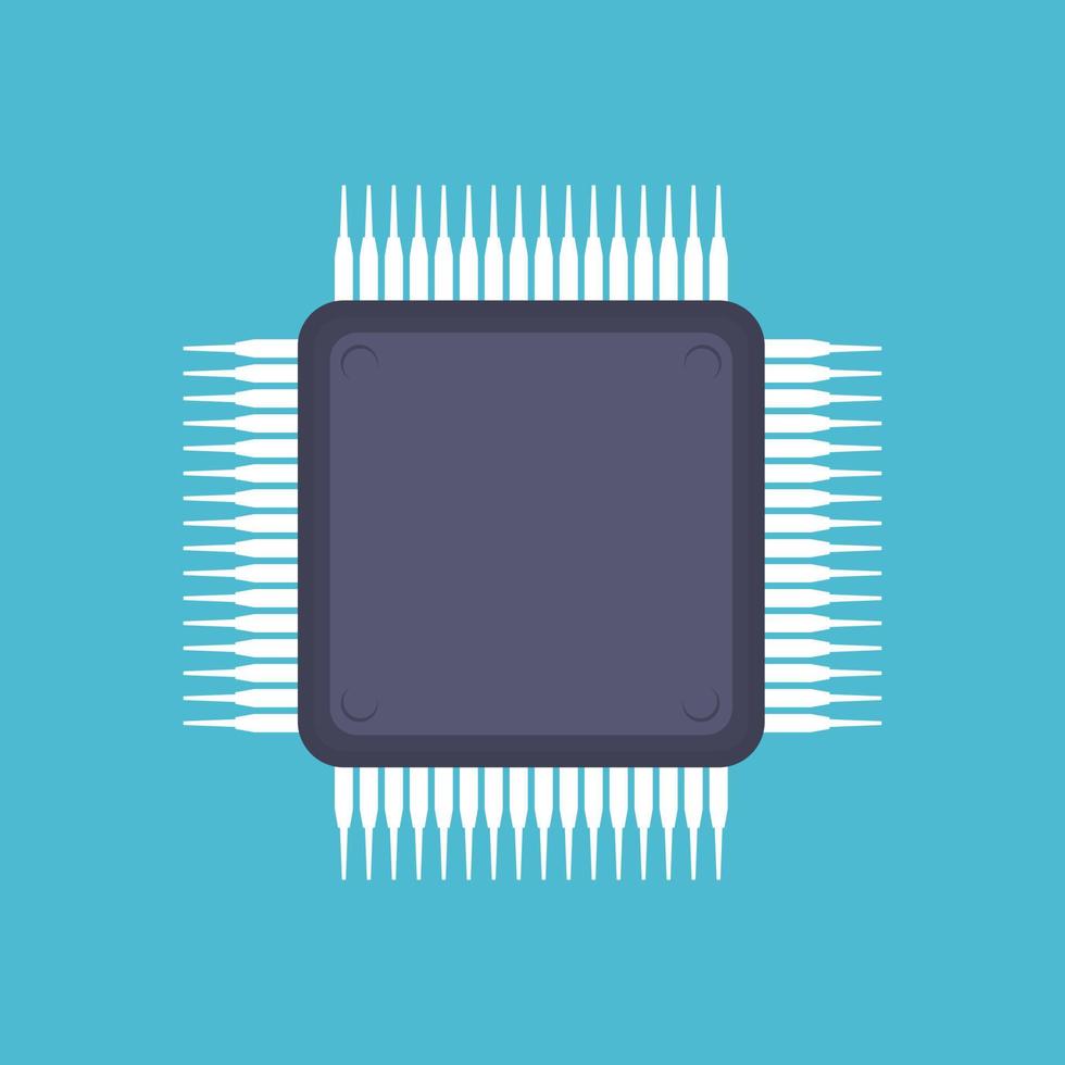 Chip icon, microchip icon. vector