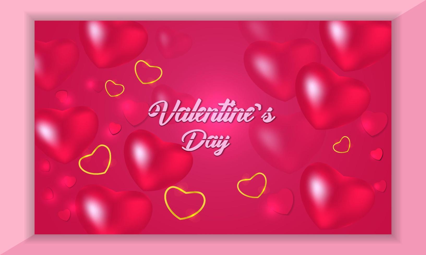 Lovely happy valentines day background with hearts vector