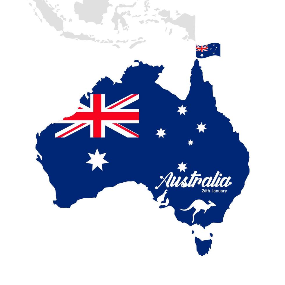 Background with a blue map for australia day vector