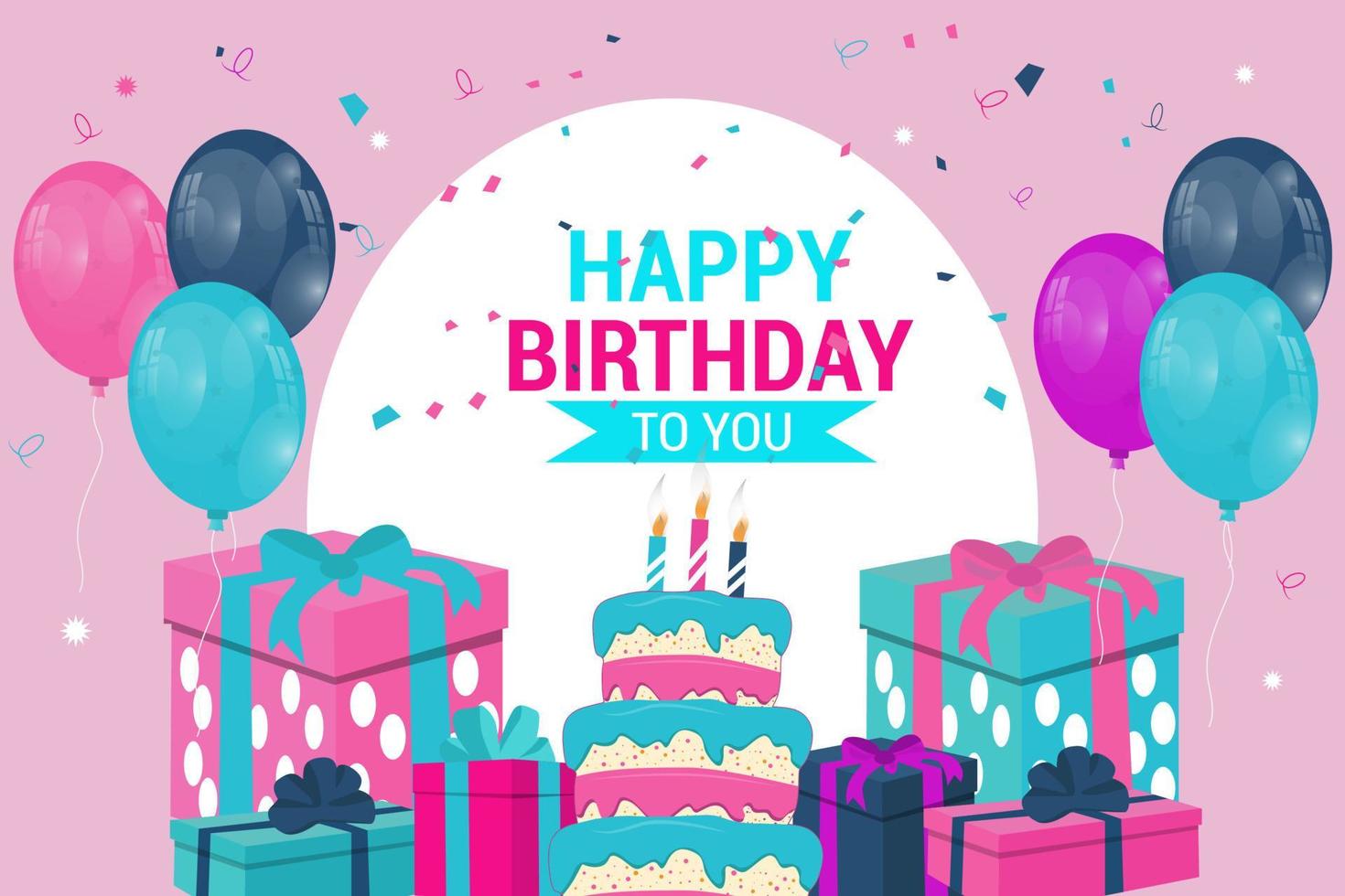 Realistic happy birthday background vector