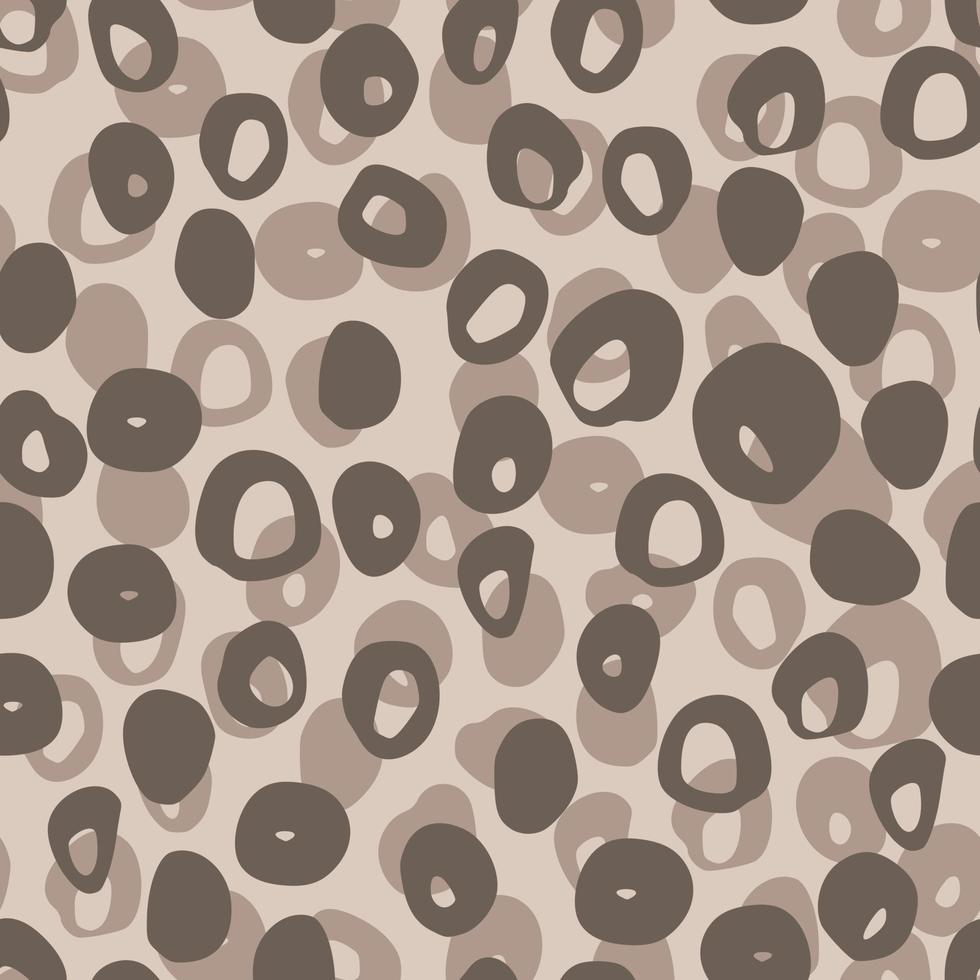 Seamless jungle pattern with animal leather spots. Pale brown palette african print with beige background. vector