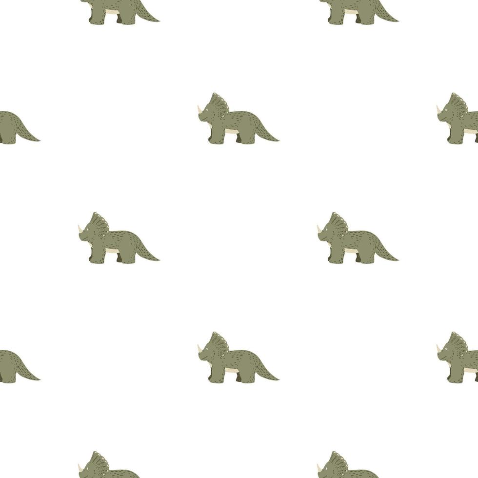 Triceratops seamless pattern. Children dino background. vector