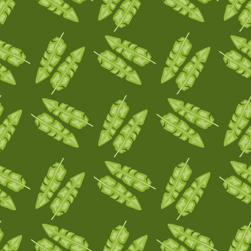Modern Banana leaf seamless pattern with hand drawn tropical print. Summer art nature background. Vector illustration for seasonal textile.