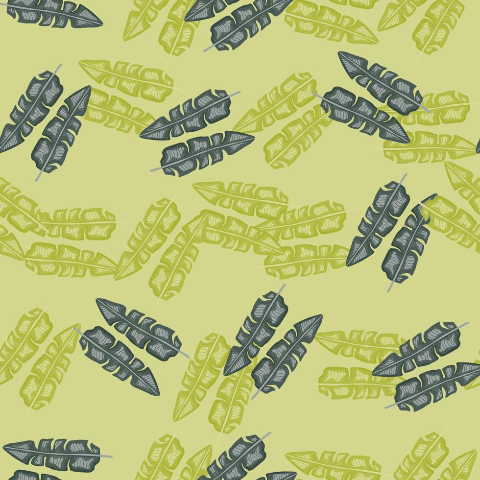 Modern Banana leaf seamless pattern with hand drawn tropical print. Summer art nature background. Vector illustration for seasonal textile.