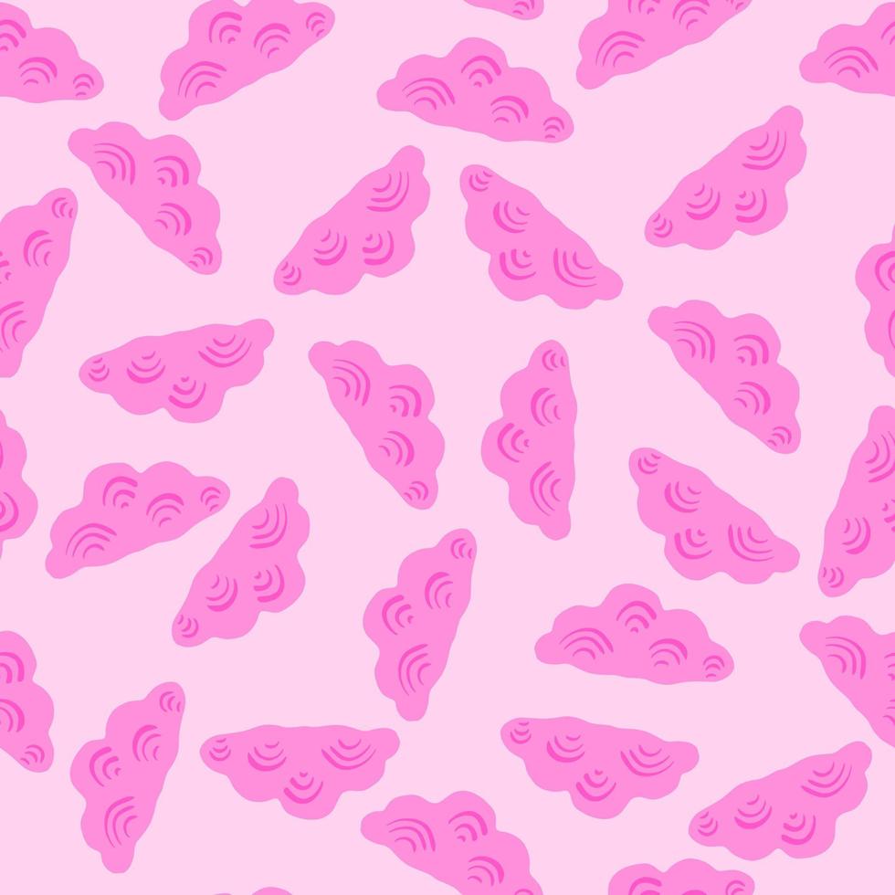 Cute clouds seamless pattern. Stylized children ornament. vector